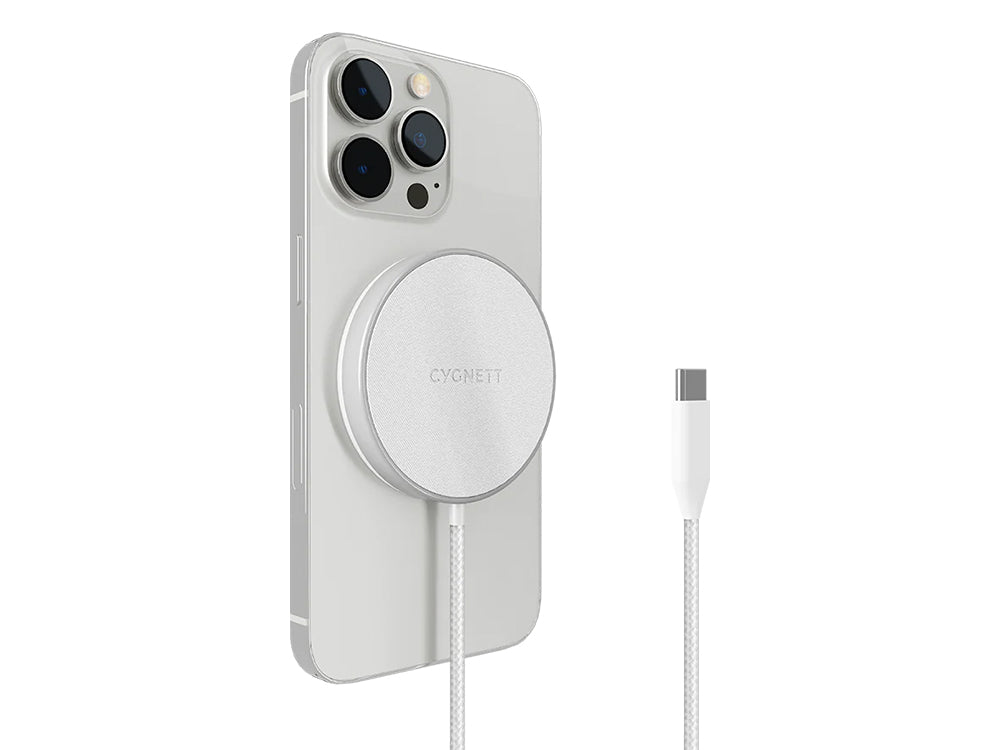Cygnett 15W AlignPro MagSafe Wireless Charging 1.2m Cable - White