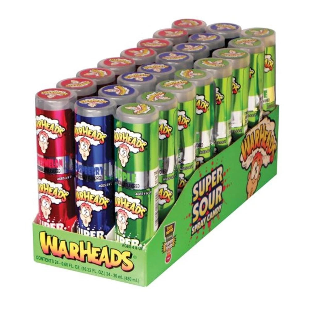 24 Pack x Warheads Super Sour Spray 20ml