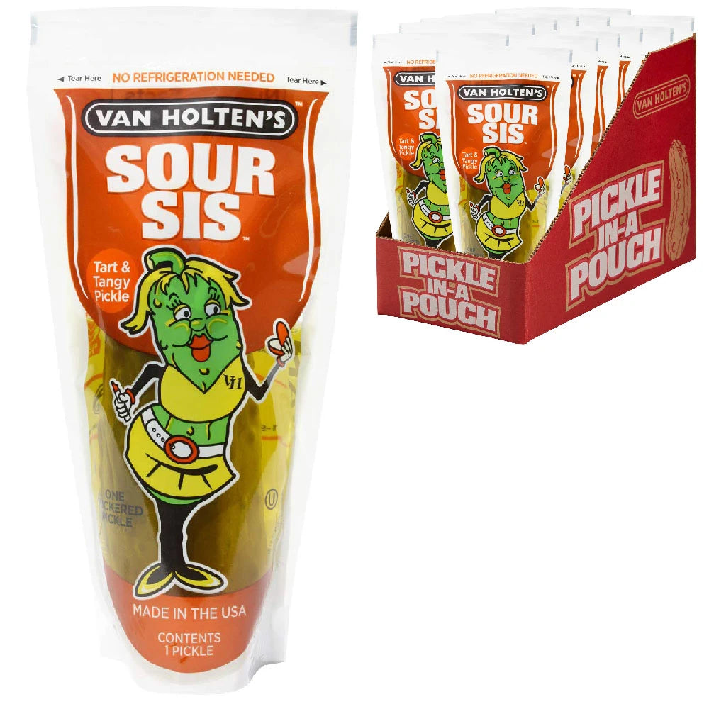 12 Pack x Van Holten's Sour Sis Tart & Tangy Pickle-In-A-Pouch