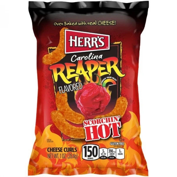 42 x Herr's Carolina Reaper Cheese Curls 28g