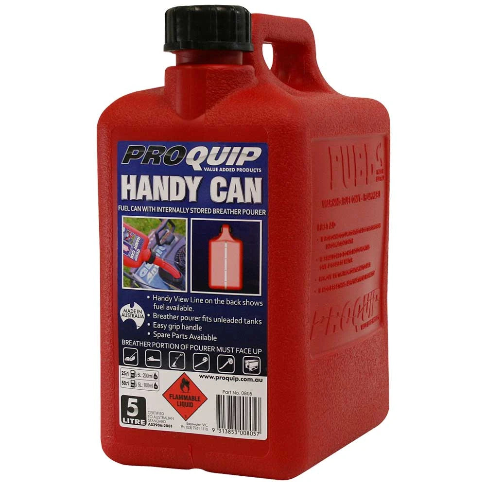 3 x Pro Quip 5L Handy Can with Breather Pourer - Unleaded Red