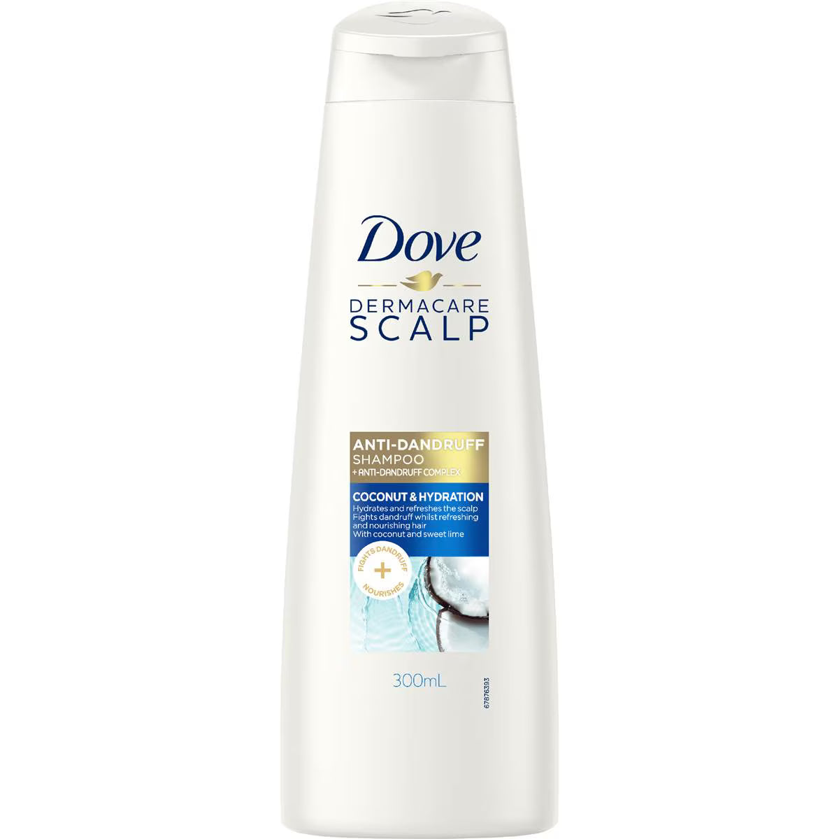 3 Pack x Dove Anti Dandruff Coconut and Hydration Shampoo 300mL