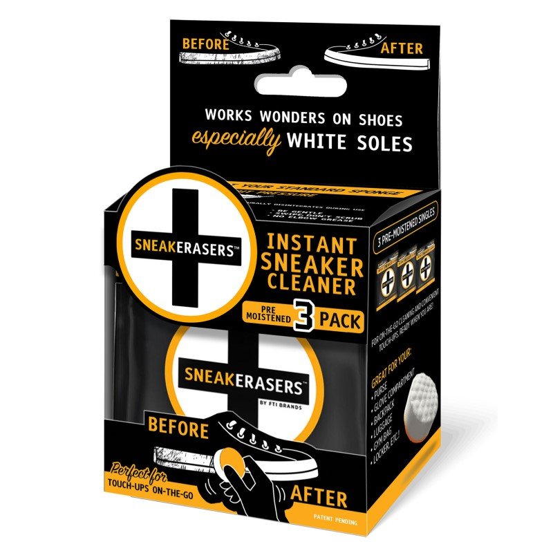 Sneakerasers Pre-Moistened 3Pk Instant Shoe Cleaner