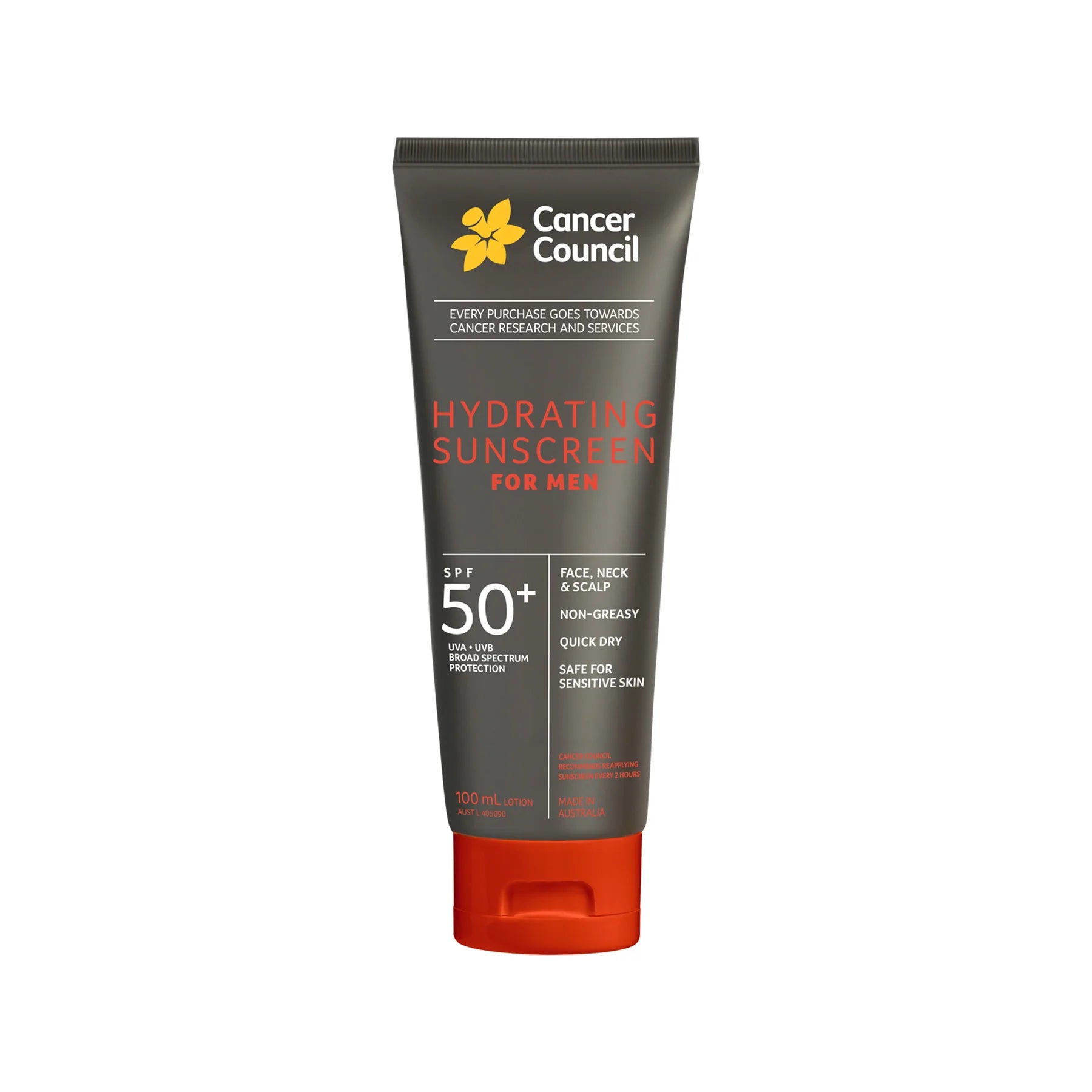 Cancer Council Hydrating Sunscreen For Men SPF50+ 100 mL - 2 Pack