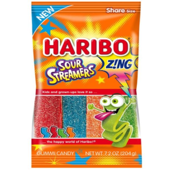 12 Pack x Haribo Sour Streamers Zing 127g