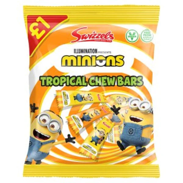 12 Pack x Swizzels Minions Tropical Chew Bars 140g