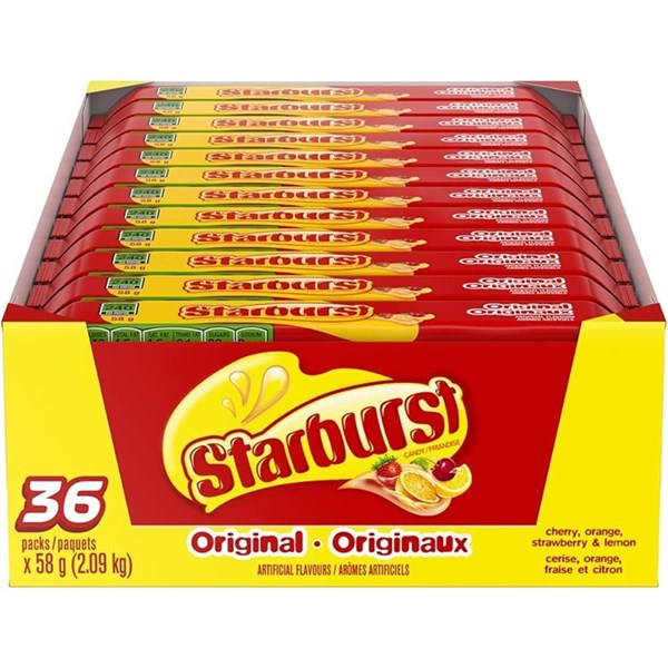 36 x Starburst Original Fruit Chews 58g