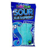 12 x Juicy Jelly Sour Blue Raspberry Straps Hangsell 160g