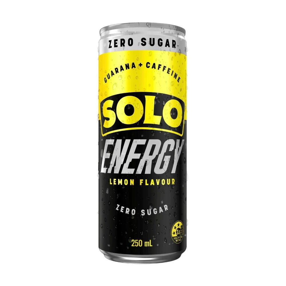 24 Pack x Solo Energy Drink Lemon Zero 250ml