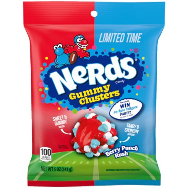 12 x Nerds Gummy Clusters Berry Punch Peg Bag 141g