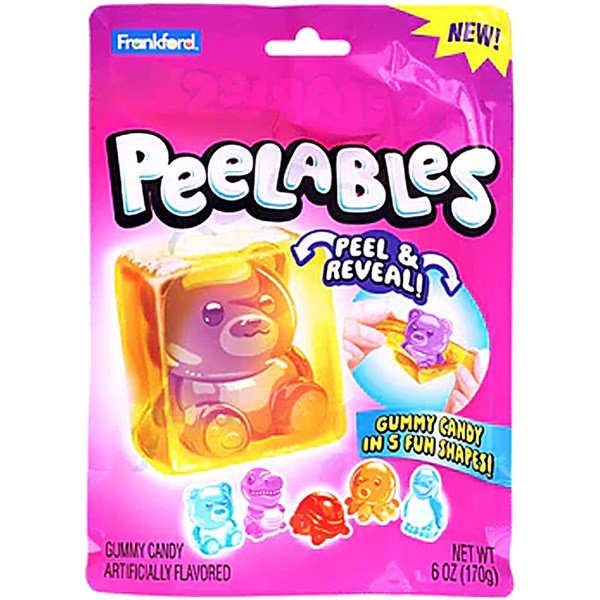 9 x Frankford Peelables Gummy Cubes Assorted Animals 120g