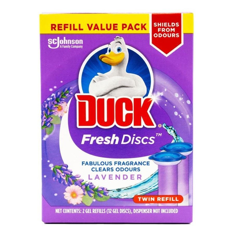 2 Pack x Duck Fresh Discs Gel Refills Lavender PK2 x 12