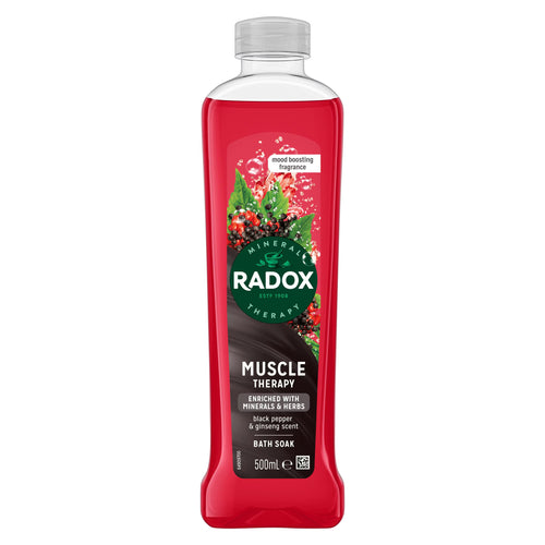 3 x Radox Bath Soak Muscle Therapy Black Pepper & Ginseng 500mL