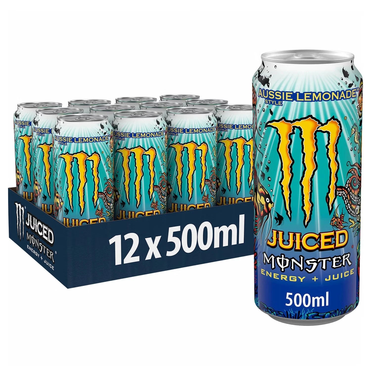 12 Pack x EU Monster Energy Drink Aussie Lemonade 500ml