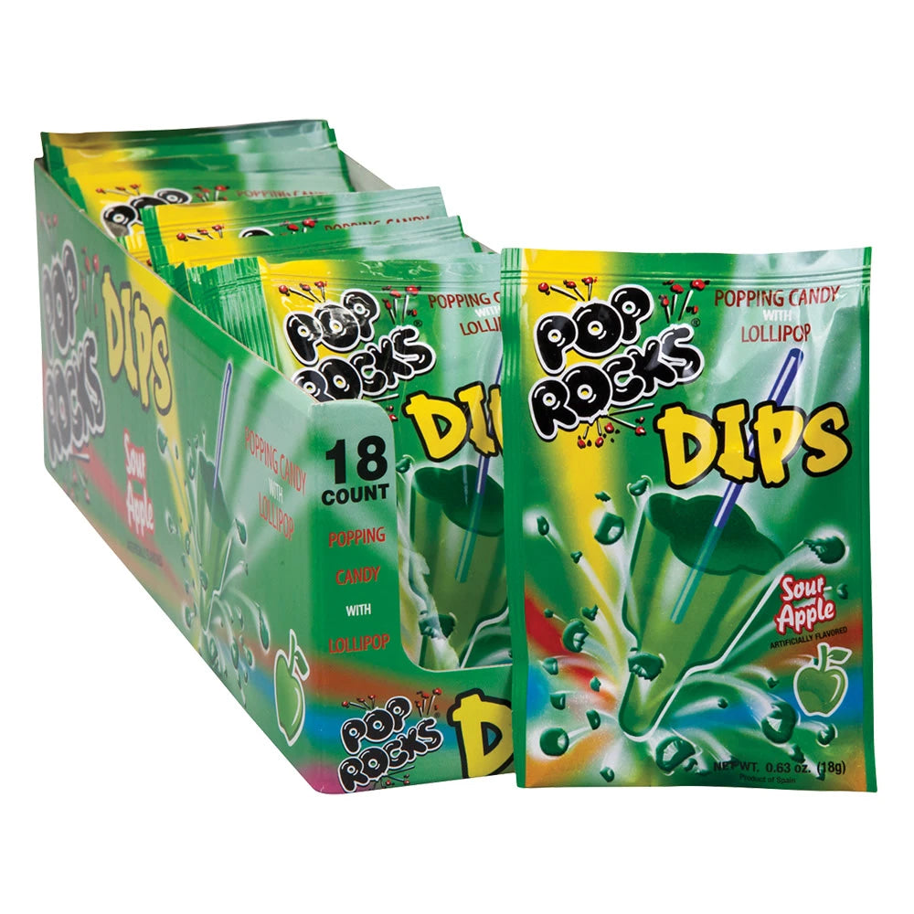 18 Pack x Pop Rocks Dips Sour Apple 0.63oz(18g)