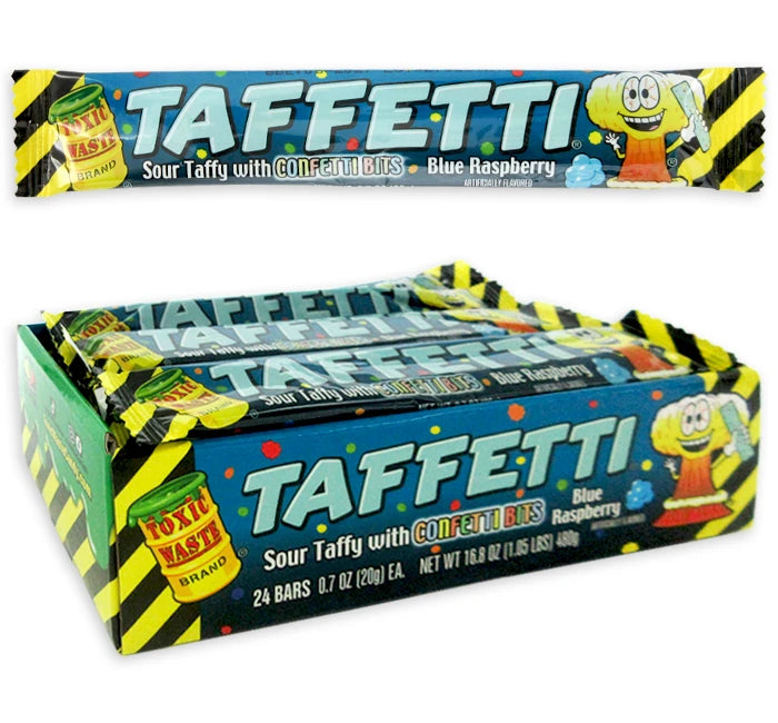 24 x Toxic Waste Taffetti Blue Raspberry 20g
