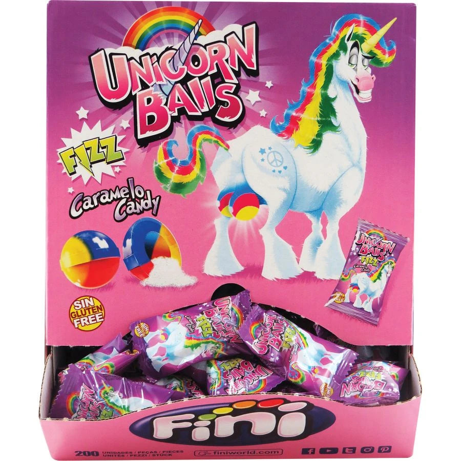 1 Box x Fini Unicorn Balls Fizz Caramelo Candy 200pcs 5g