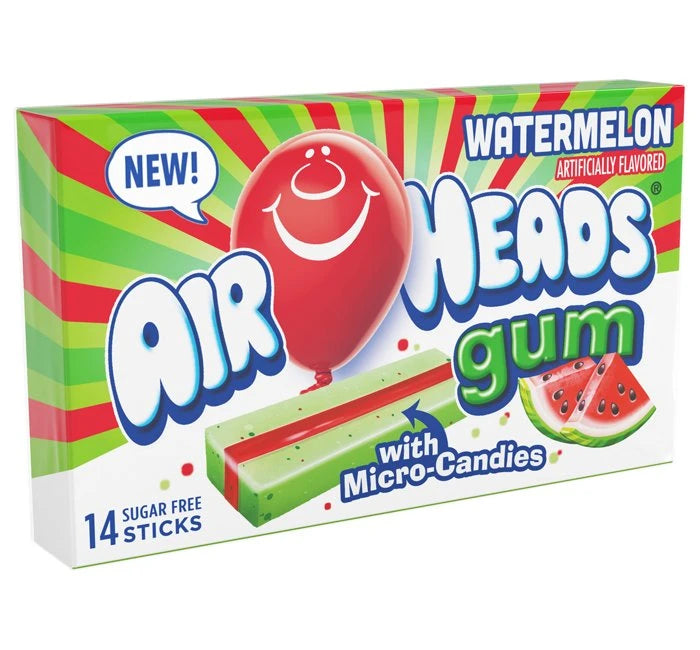 12 x Airheads Watermelon Gum 1.19oz (34g)