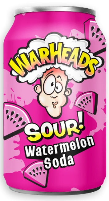 12 Pack x Warheads Sour Watermelon Soda 355ml