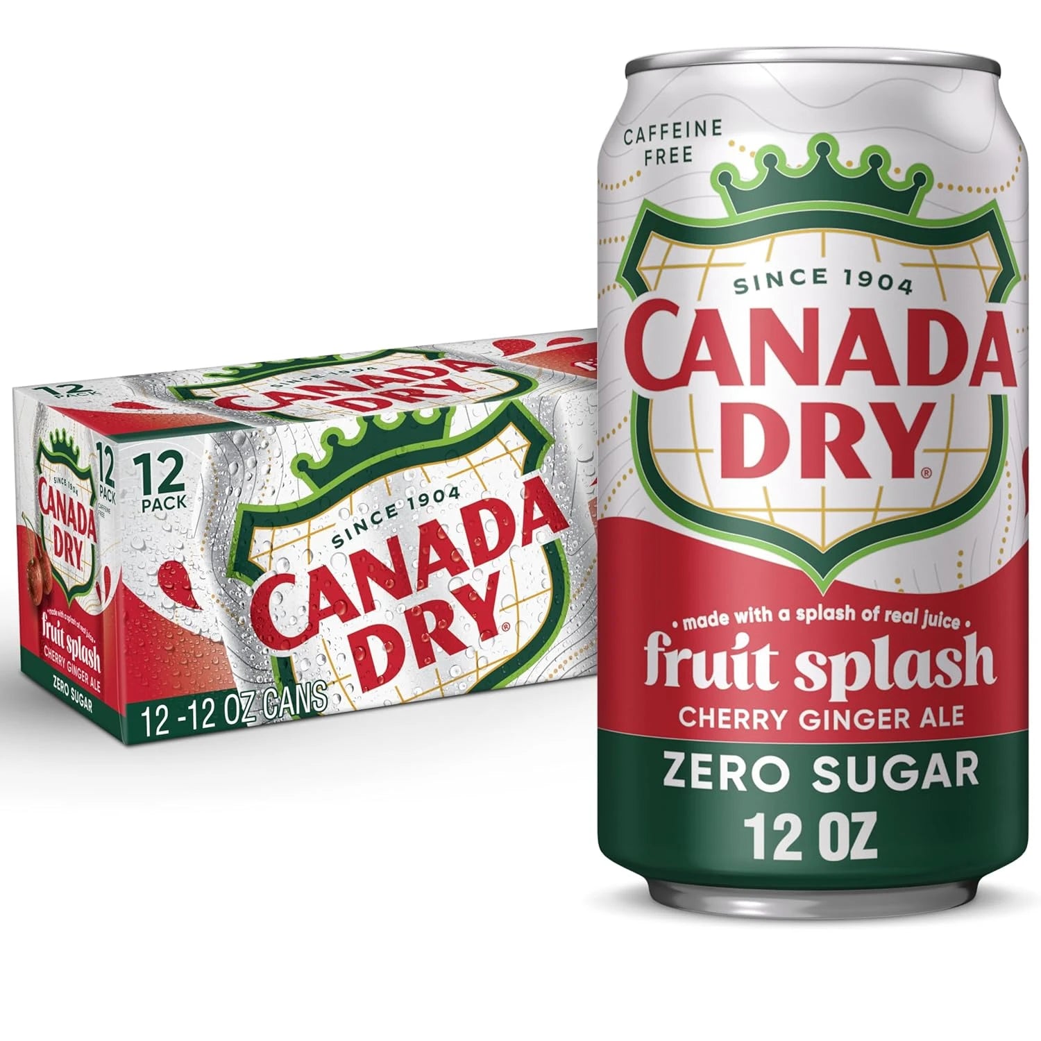 12 Pack x Canada Dry Ginger Ale Fruit Zero Sugar - 355ml