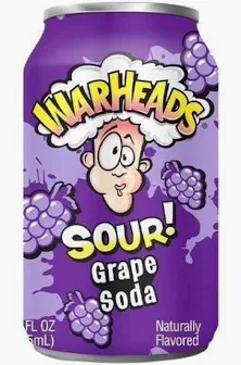 12 Pack x Warheads Sour Grape Soda 355ml
