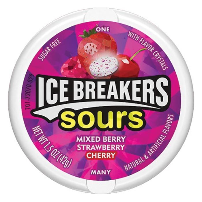 8 Pack x Ice Breakers Sours Mixed Berry Assorted Mints 43g