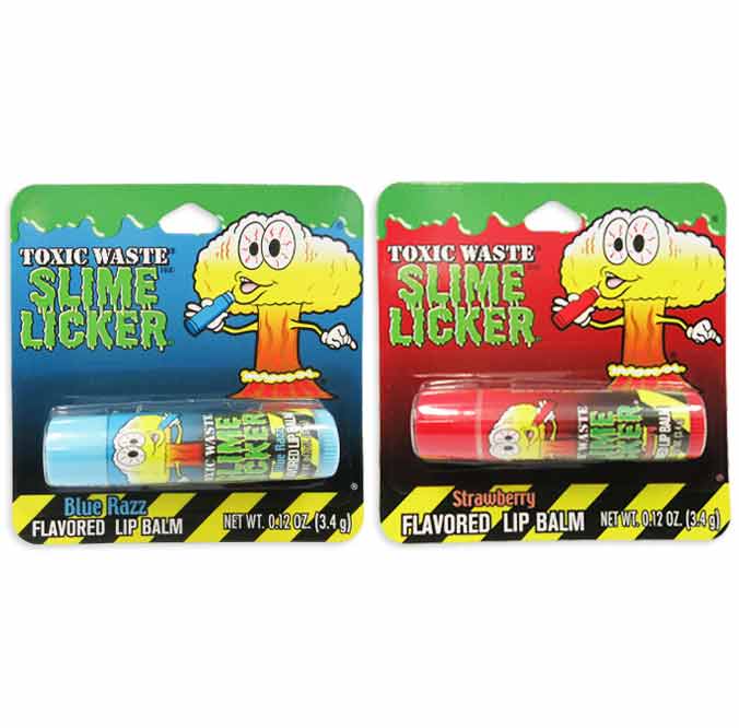 12 x Toxic Waste Slime Lickers Strawberry and Blue Razz Flavoured Lip Balm 3g