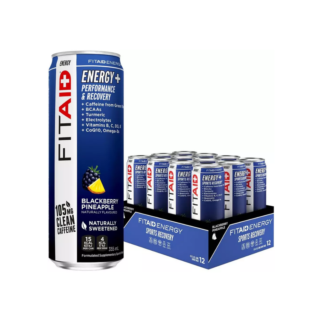 12 Pack x FITAID Energy 355ml - Blackberry Pineapple