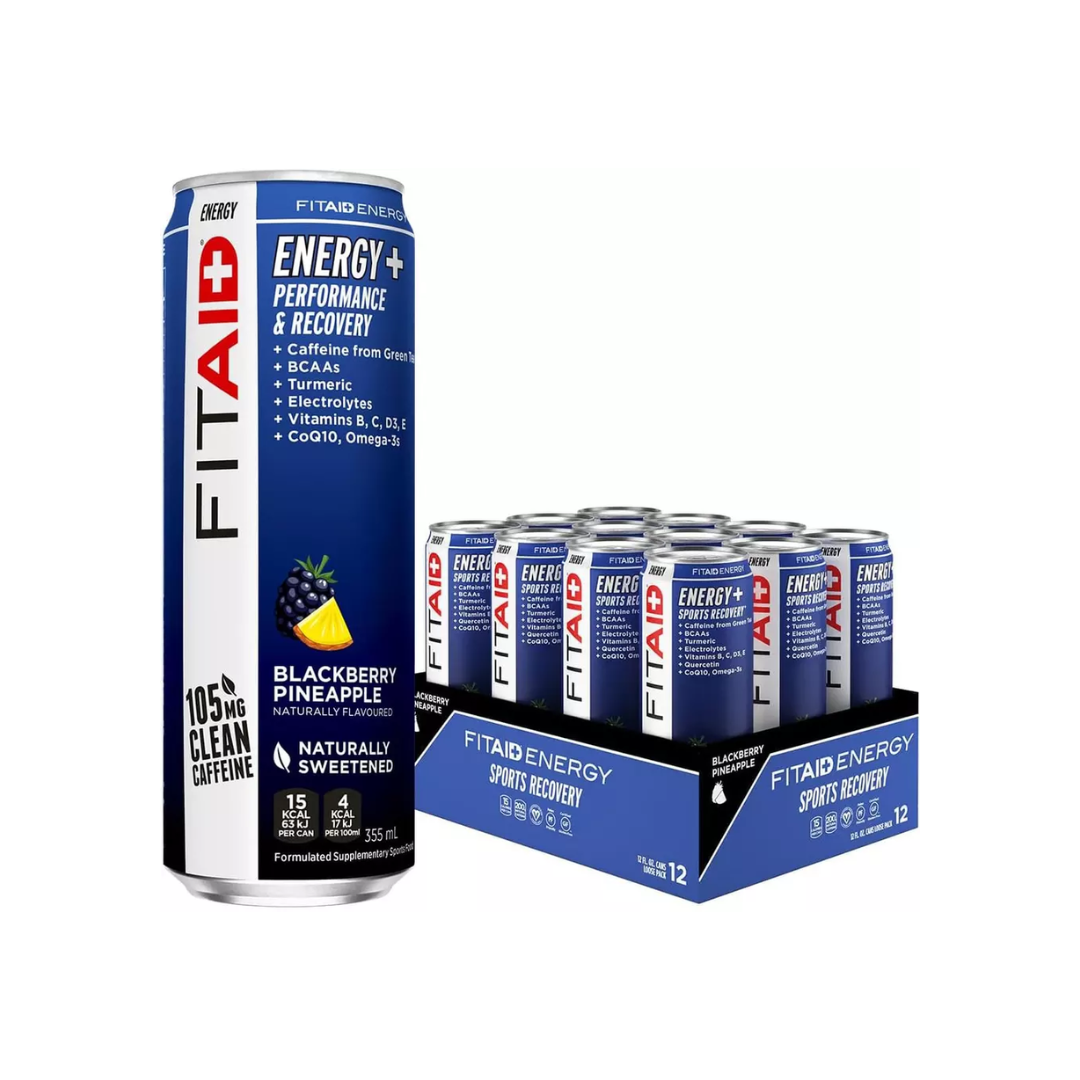 12 Pack x FITAID Energy 355ml - Blackberry Pineapple