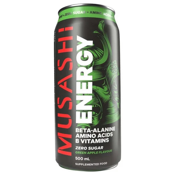 12 Pack x Musashi Energy Drink 500ml- Green Apple