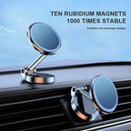 Foldable Magnetic Metal Car Dash & Window Phone Mount - Black