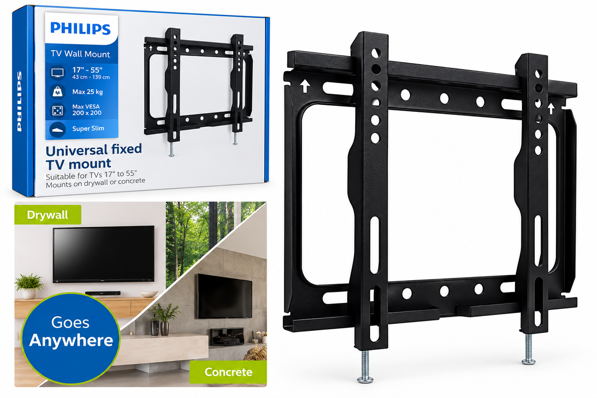Philips Universal Fixed TV Wall Mount 17"–55"