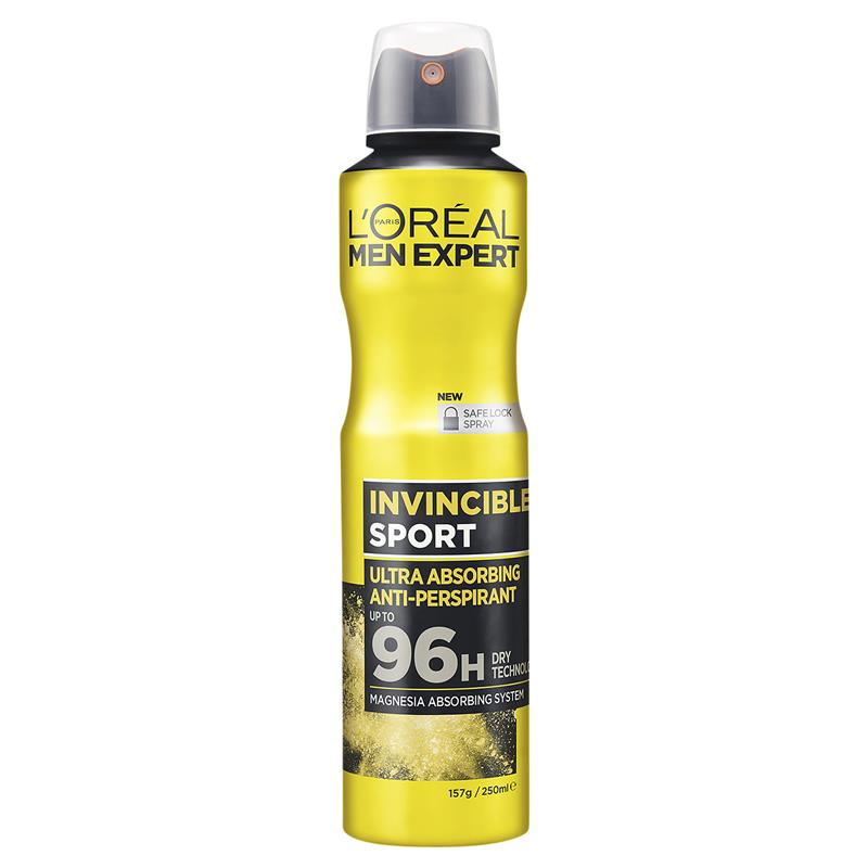 3 Pack x L'Oréal Paris Men Expert Invincible Sport Aerosol Deodorant 250ml
