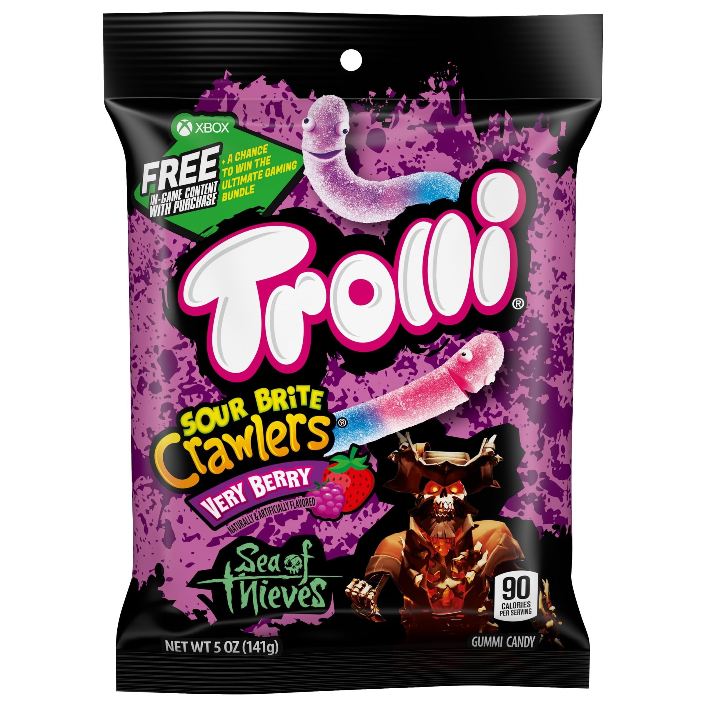 12 Pack x US Trolli Sour Brite Crawlers Very Berry Hang Bag 4.25oz(141g)