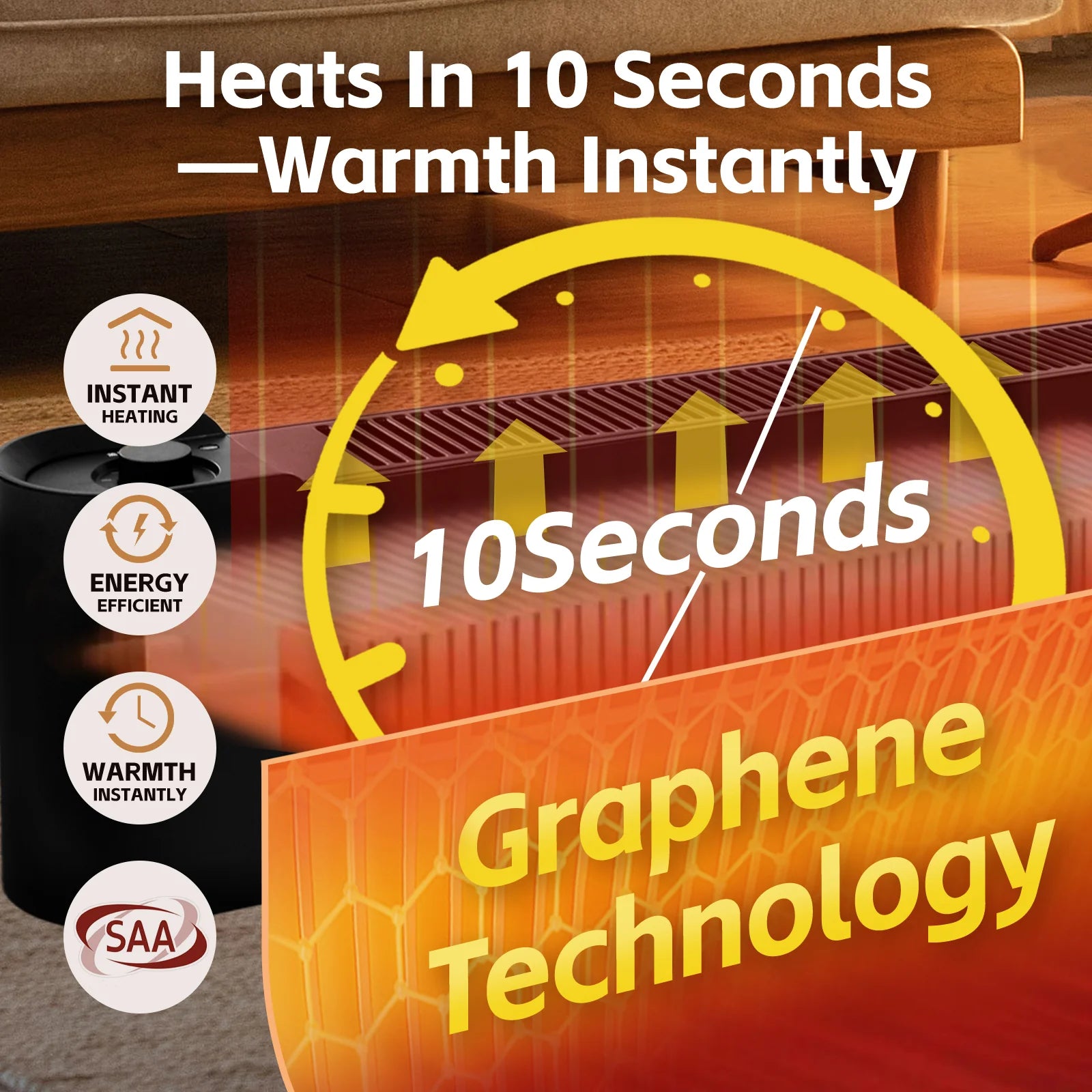 2200W Graphene Floor Electric Heater