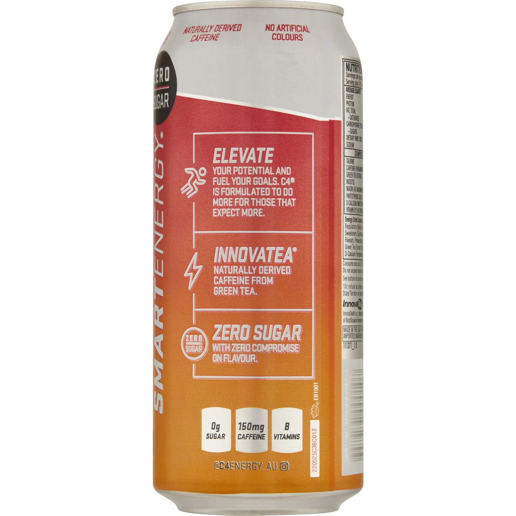 12 Pack x C4 Smart Energy RTD 473ml - Peach Mango Nectar