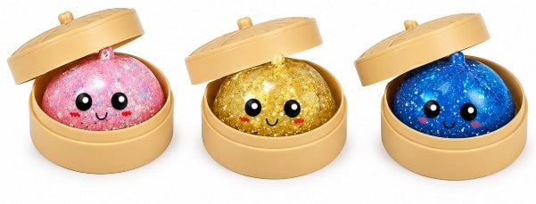3 Pack x Mini Squishy Glitter Steam Bunz Mystery Dumplings