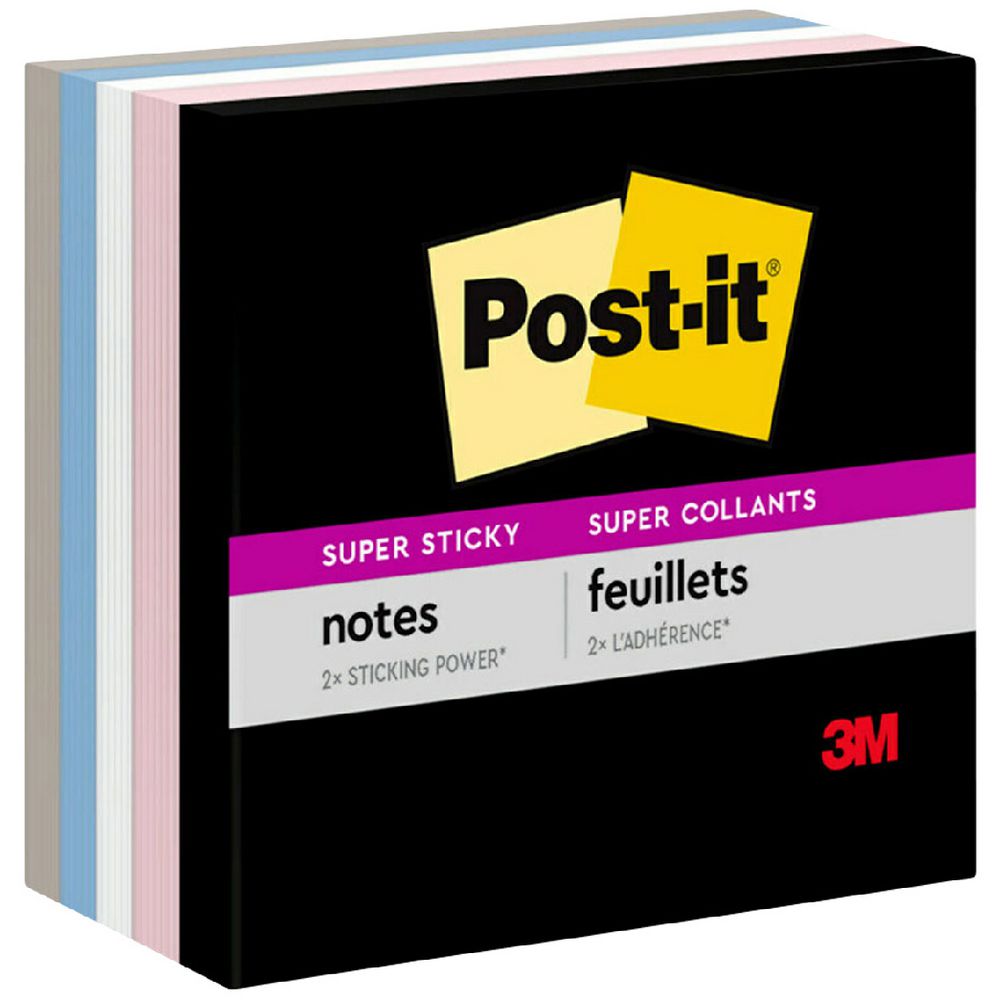 2 x Post-It Super Sticky Notes 76 x 76mm Simply Serene 5 Pack - Assorted Colours