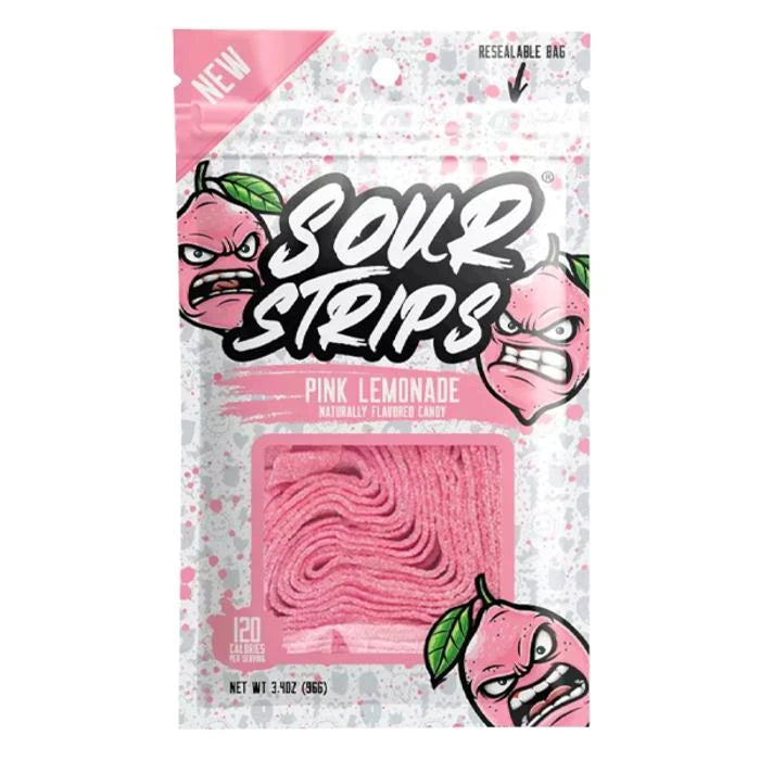 12 Pack x Sour Strips Pink Lemonade 96g