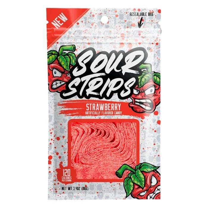 12 Pack x Sour Strips Strawberry 96g