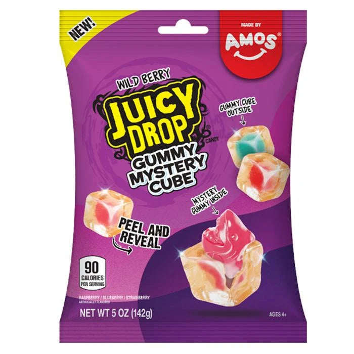12 Pack x Amos Juicy Drop Gummy Mystery Cube Wildberry 142g