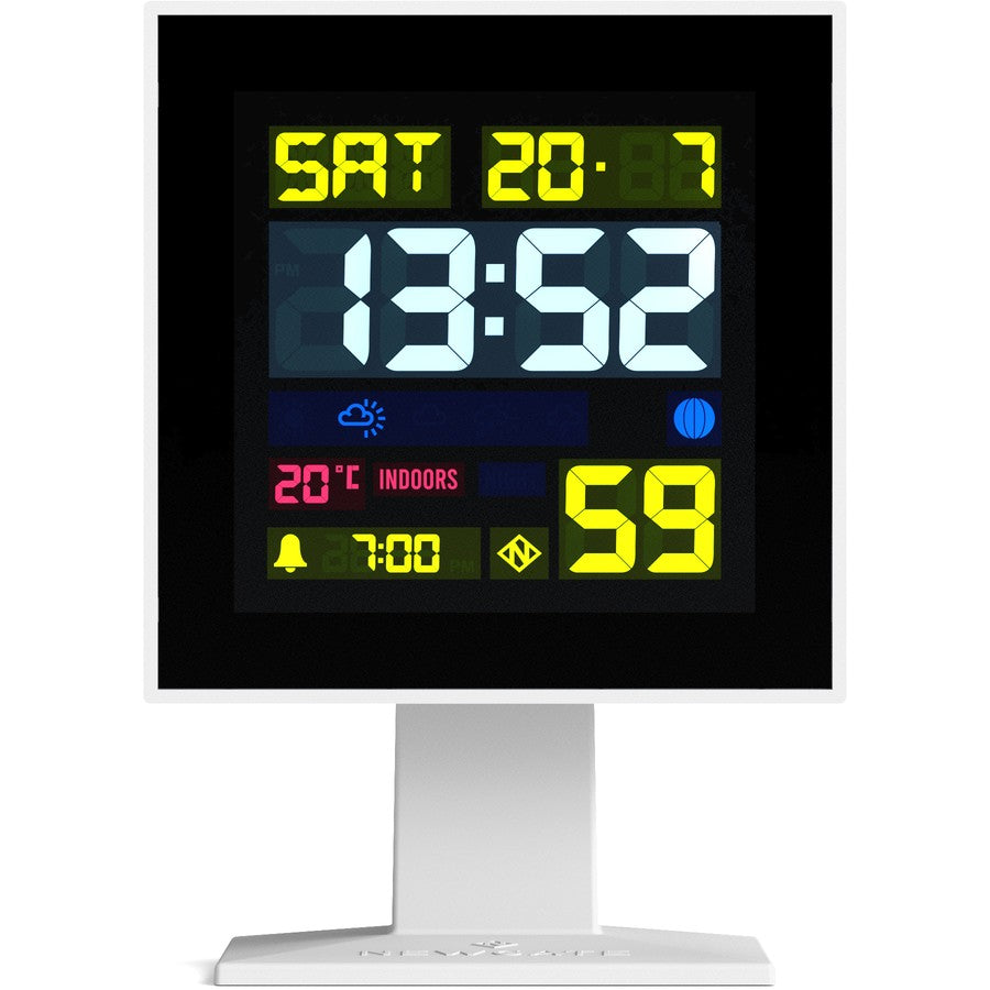 Newgate Monolith Lcd Alarm Clock White (Refurbished)