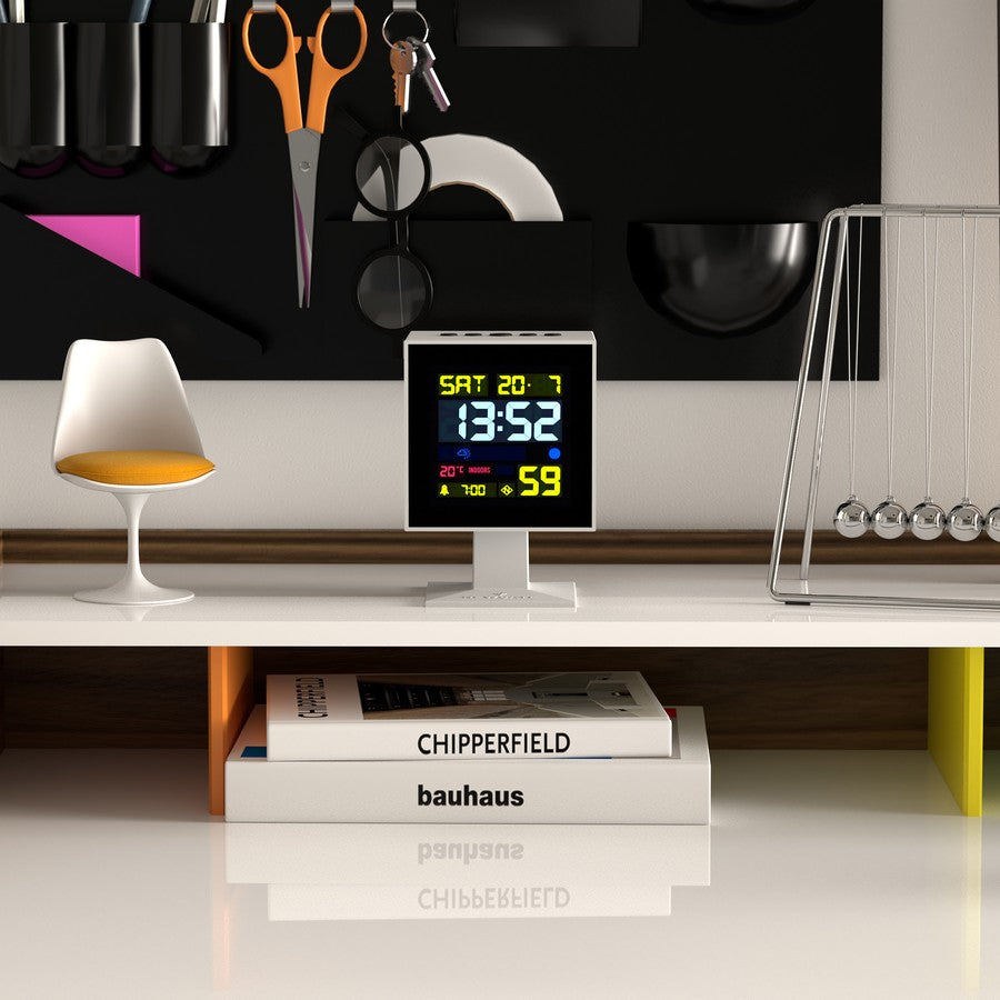 Newgate Monolith Lcd Alarm Clock White (Refurbished)
