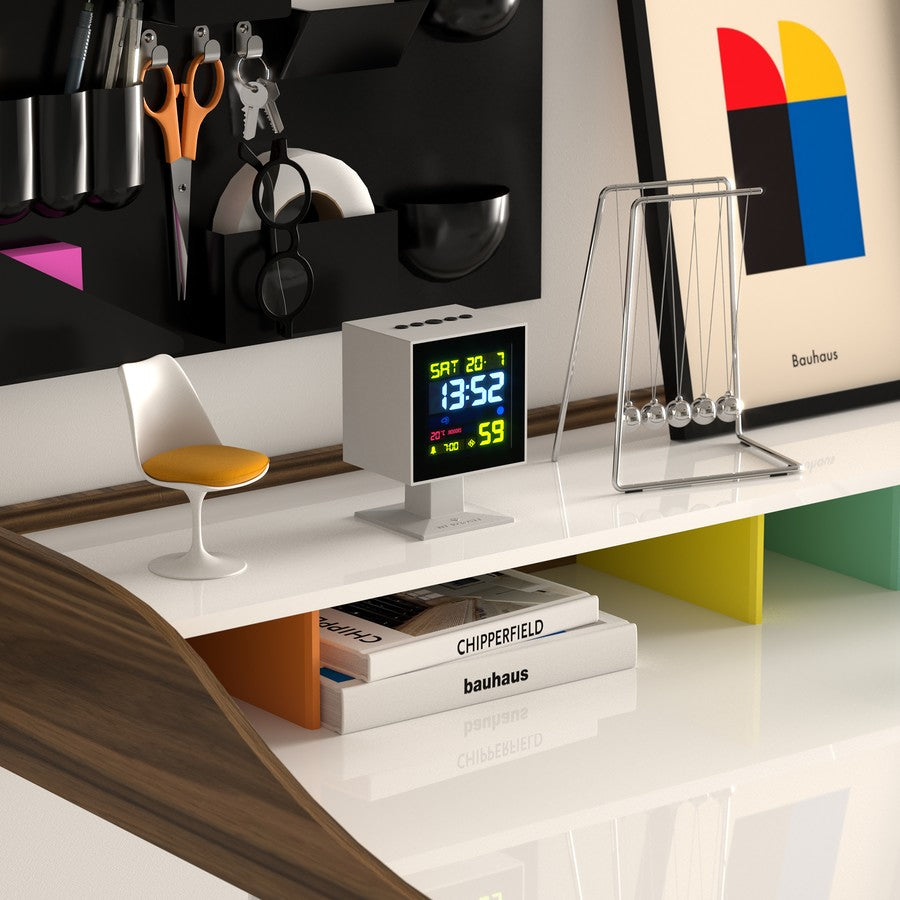 Newgate Monolith Lcd Alarm Clock White (Refurbished)