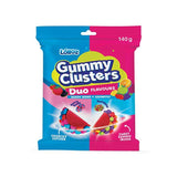 12 x Lolloz Gummy Clusters Duo Berry Bang + Rainbow 140g