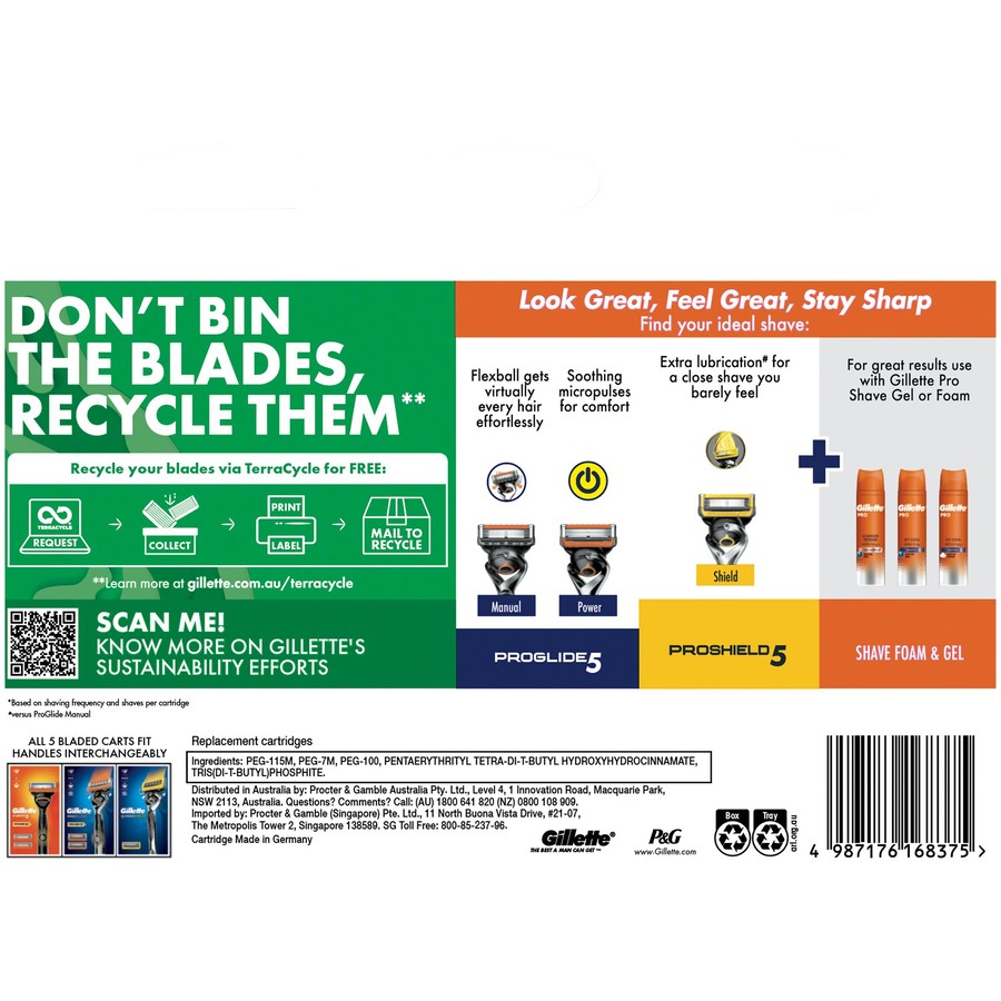 Gillette Fusion-5 Power Value Pack - 12 Cartridges