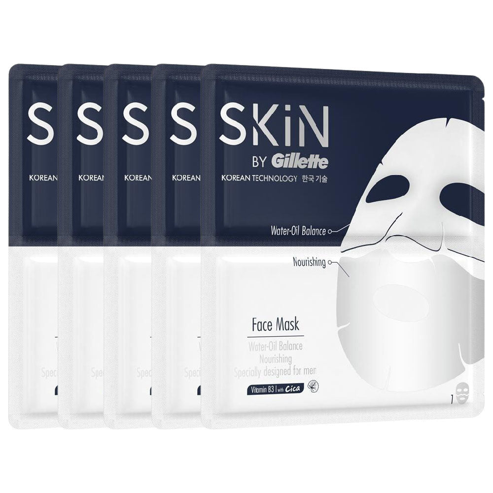 5 Pack x Gillette Skin Face Mask For Men
