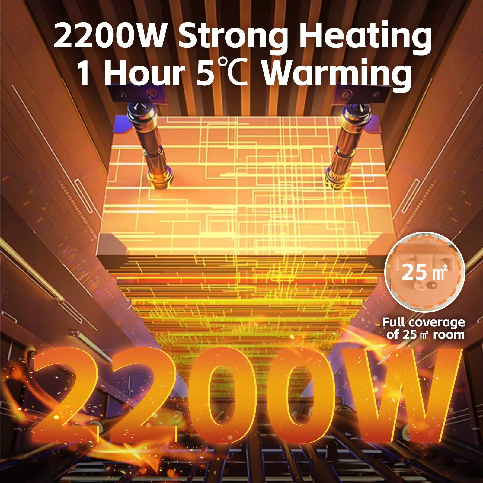 2200W Graphene Floor Electric Heater