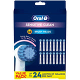 Oral-B Sensitive Clean Brush Heads - 16 Pack