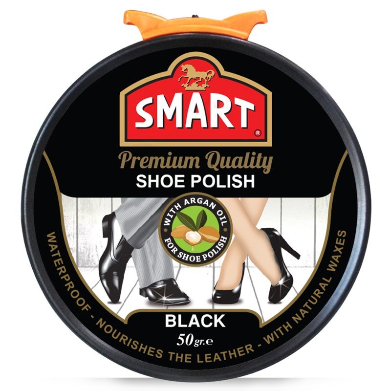 6 Pack x SMART Paste Shoe Polish 50g – Black